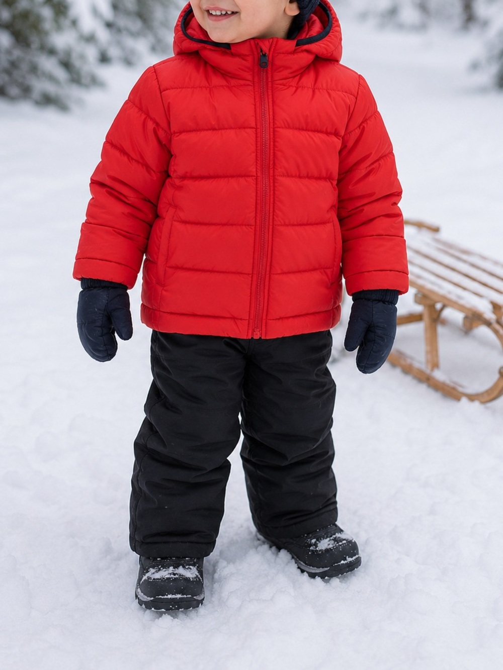 The Children’s Place Red Hooded Puffer Jacket – Size 3T